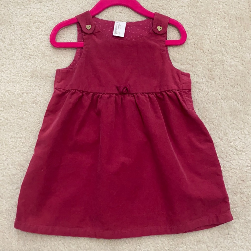 NWOT H&M Pink corduroy dress, Sz 1 1/2-2yr